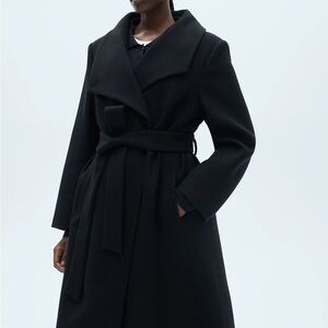 Mango wool coat with belt